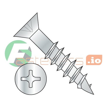 Newport Fasteners Wood Screw, #6, 1-1/4 in, Zinc Plated Steel Flat Head Phillips Drive, 9000 PK 422529